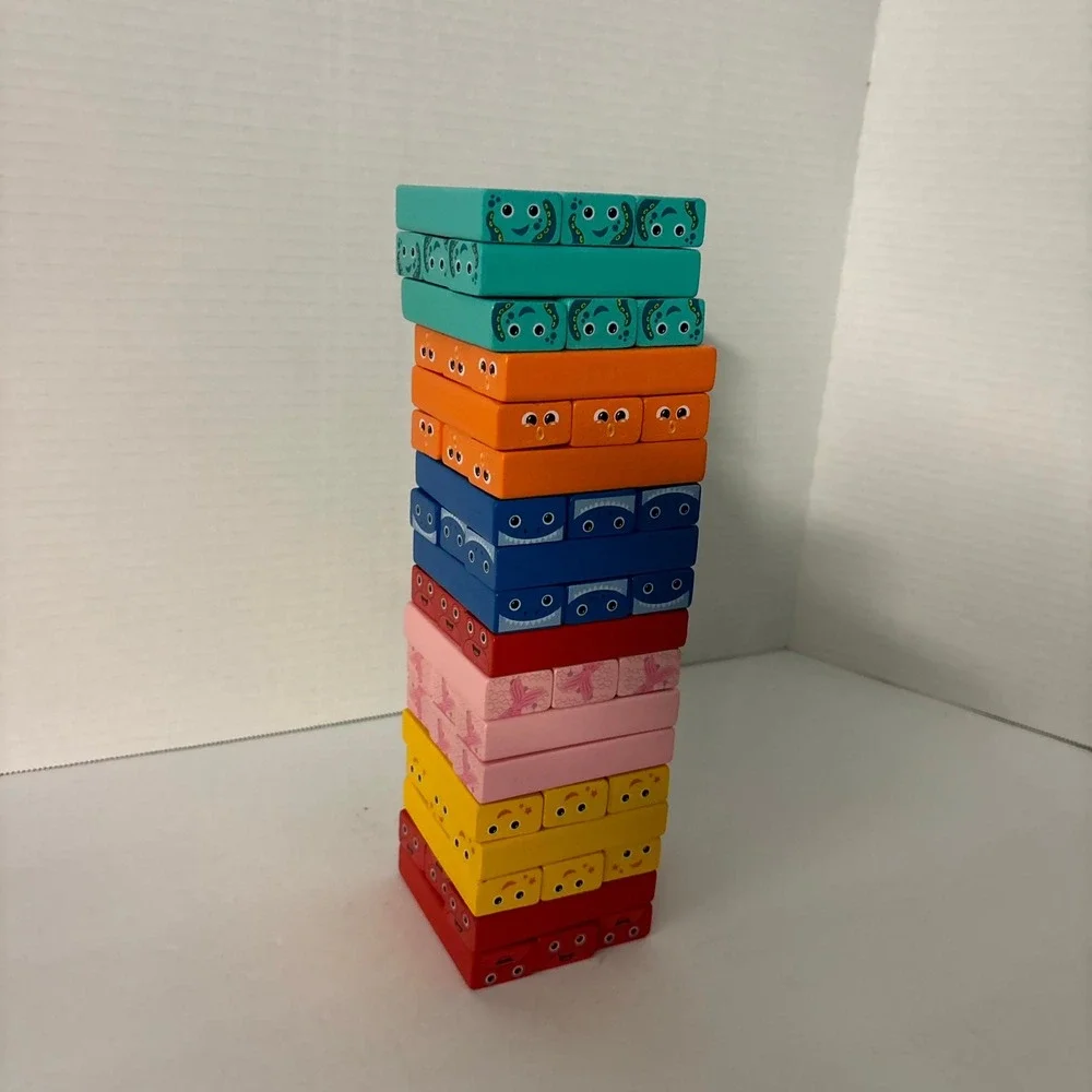 Coconut Grove Kids Reef Gang Tumbling Tower 54pc Wooden Stacking Game CC8KTWRG